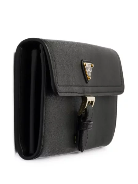 Кожено портмоне Prada черно