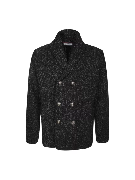 Marynarka Brunello Cucinelli wełniana dwurzędowa czarna
