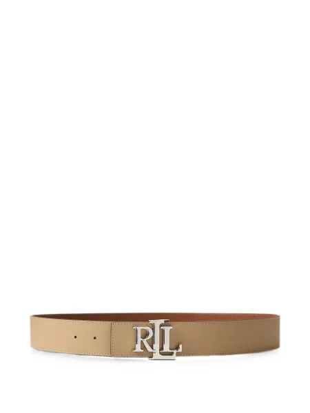 Reversibil curea Lauren Ralph Lauren din piele cu autograf maro