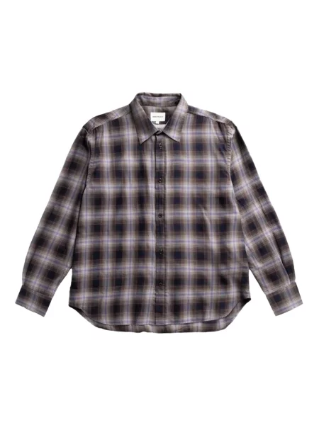 Koszula Norse Projects w kratę flanelowa fioletowa