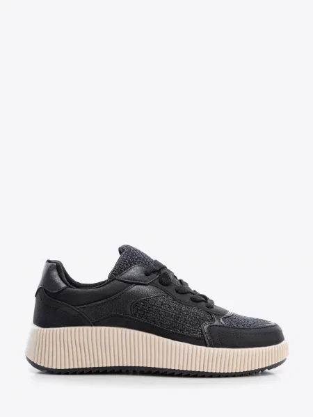 Sneakersy na grubej platformie czarne
