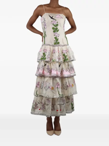 Rochie midi Vivetta cu broderie cu model floral
