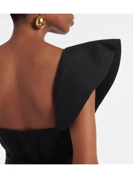 Rochie midi Johanna Ortiz cu volane până la genunchi de costum negru