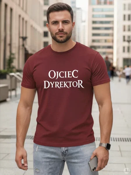 T-shirt klasyczny z napisem bordowy Dstreet