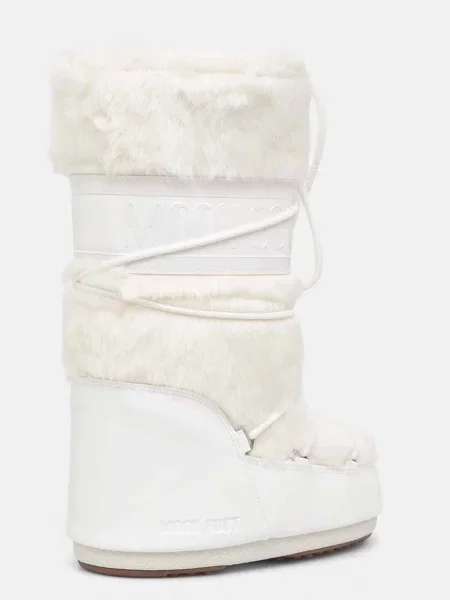 Искусственный мех сапоги Moon Boot белые
