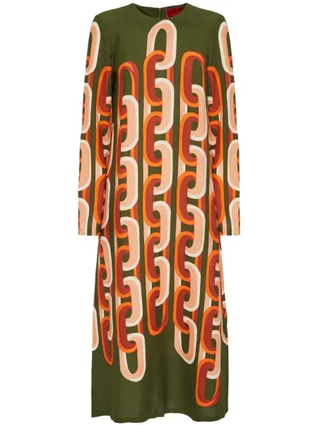 Rochie La Doublej cu imagine de costum verde