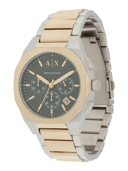ARMANI EXCHANGE Ceas analogic RAFAEL auriu / verde închis argintiu