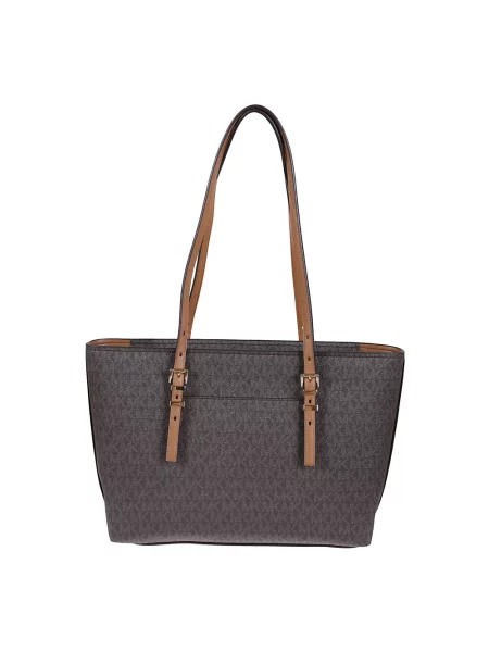 Shopperka Michael Kors skórzana z logo brązowa