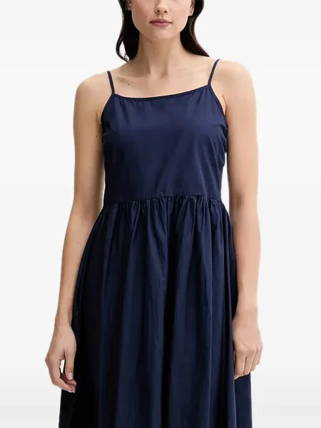 Haftowana sukienka midi Benetton niebieska