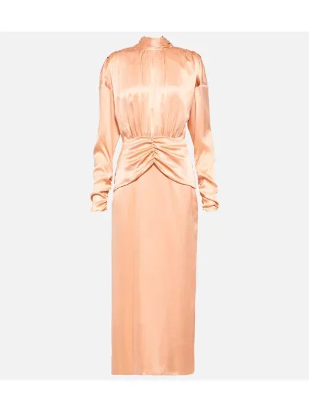 Rochie midi Alessandra Rich din satin până la genunchi de costum roz