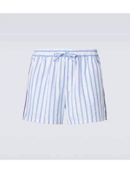 Pantaloni scurți Dolce&gabbana de mătase cu dungi albastru