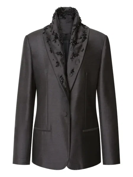 Sacou Alberta Ferretti cu broderie gri