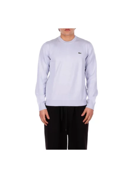 Sweter Lacoste z logo niebieski