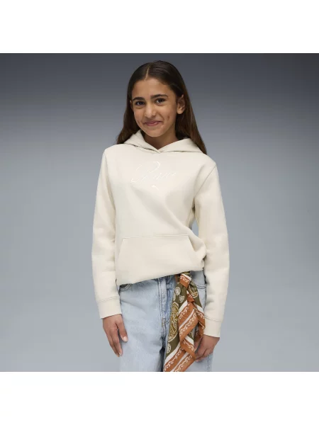 PUMA Młodzieżowa bluza z kapturem Essentials Script Akcesoria biały