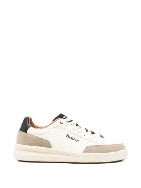 Sneakerși Blauer din piele alb
