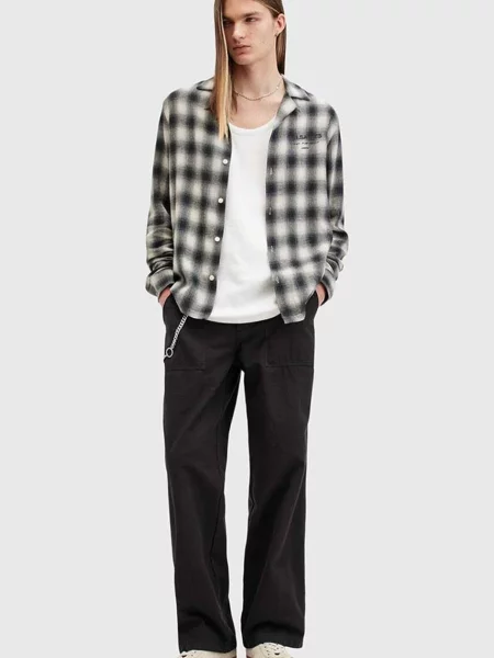 Панталон AllSaints CREEK TROUSER със стандартна кройка черно