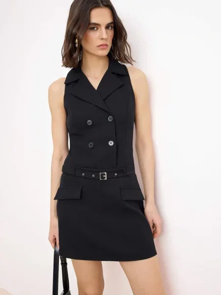 Trendyol Rochie tip bluză negru