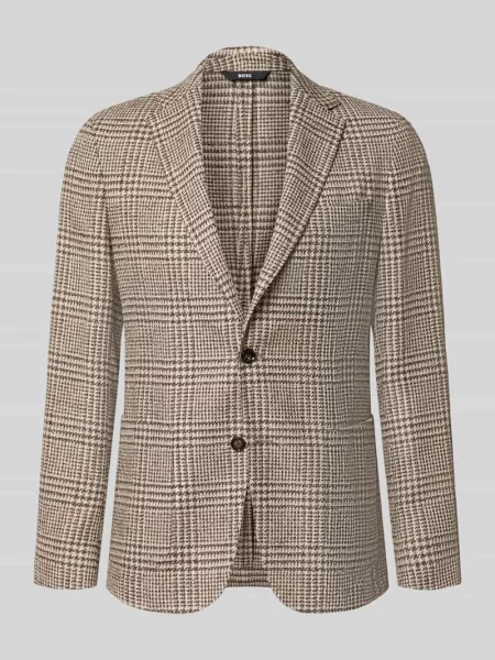 Marynarka o kroju slim fit z mieszanki żywej wełny model Boss beżowa