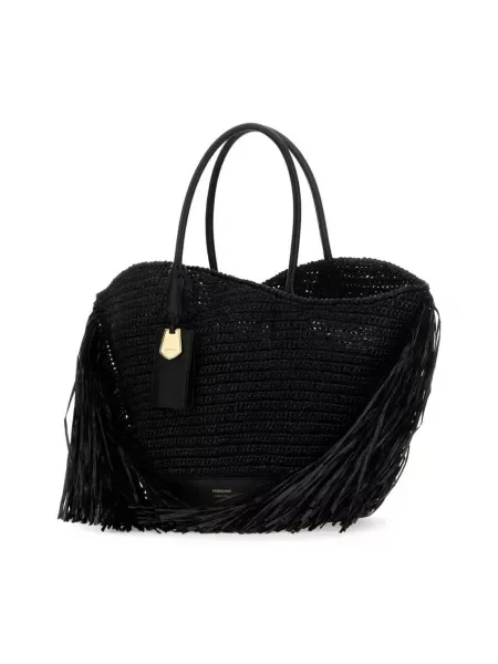 Shopperka Salvatore Ferragamo skórzana czarna