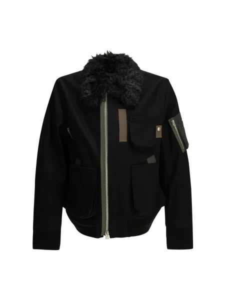 Kurtka bomber Sacai wełniany czarny