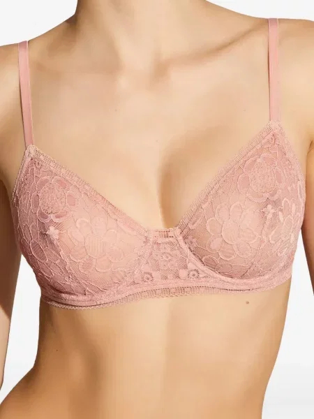 Sutien Eres cu model floral din dantelă roz