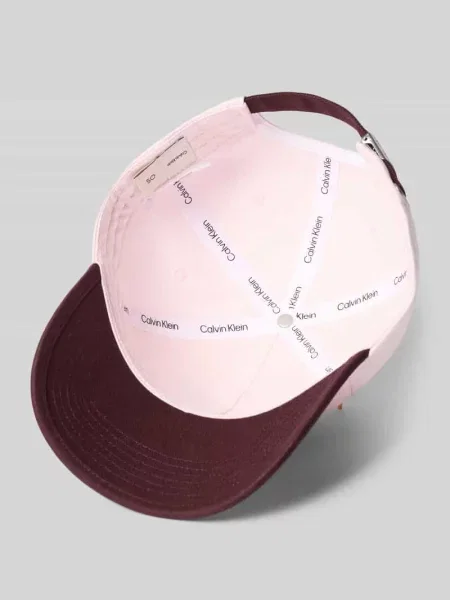 Czapka z daszkiem z czystej bawełny Calvin Klein różowa