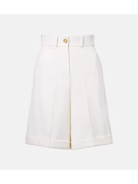 Bermudy Patou z wysoką talią białe