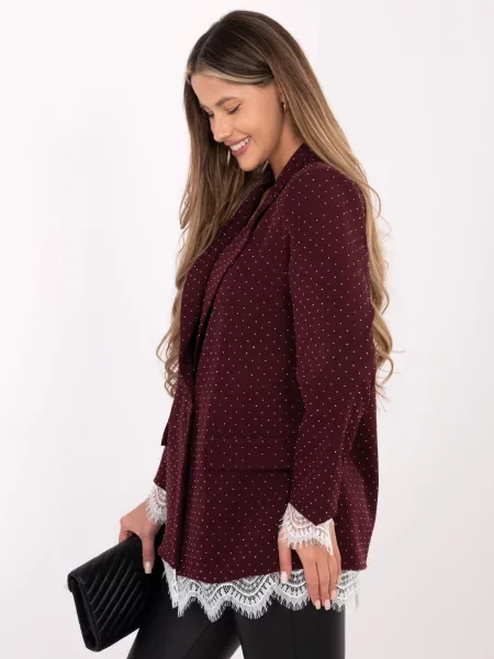 Geacă bomber Italy Moda din dantelă negru