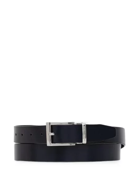 Cu centură curea Emporio Armani din piele cu cataramă negru