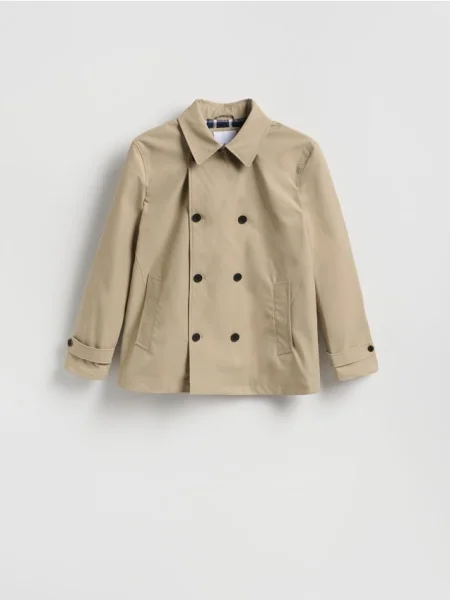 Reserved Trenci scurt cu rând dublu de bej