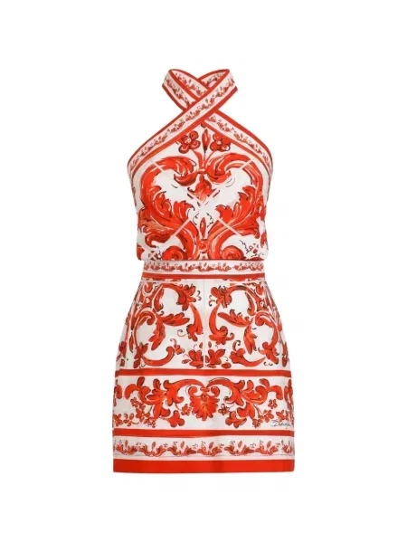 Rochie Dolce & Gabbana cu imagine din poplin alb