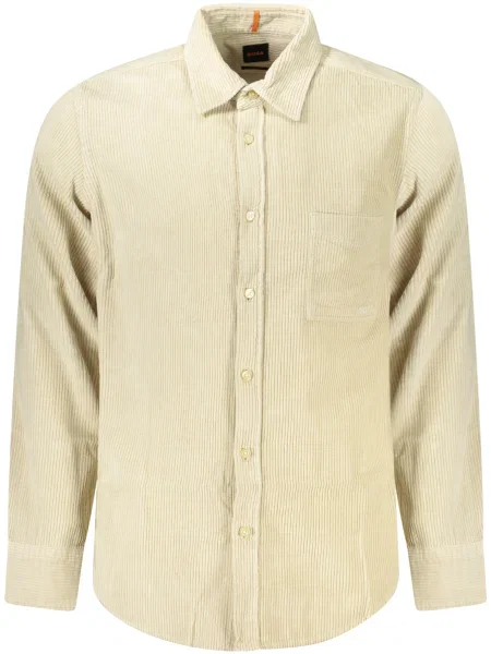 Дълго риза Boss с дълъг ръкав бежово