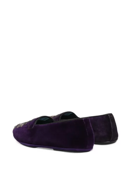 Sametové loafers Dolce & Gabbana fialové