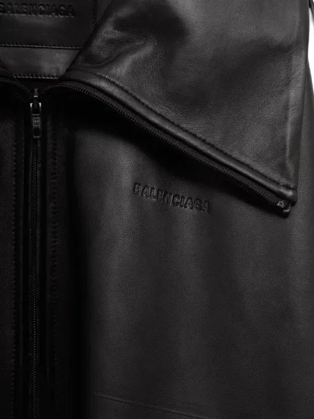Geanta de piele Balenciaga cu autograf negru