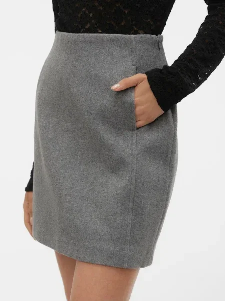 VERO MODA Sukňa VMFORTUNALLISON melírovaná sivá