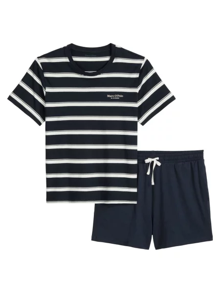 Marc O'Polo Pijama scurtă Mix N Match albastru noapte alb