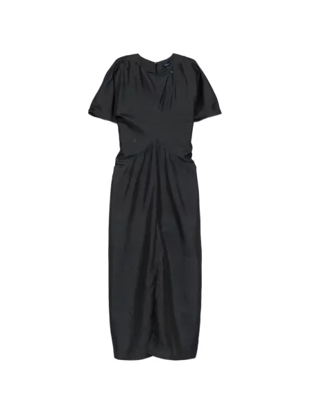 Sukienka midi Soeur z dekoltem w serek do kolan garniturowa czarna