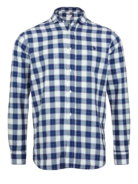 U.S. POLO ASSN. Košile světlemodrá / tmavě modrá bílá