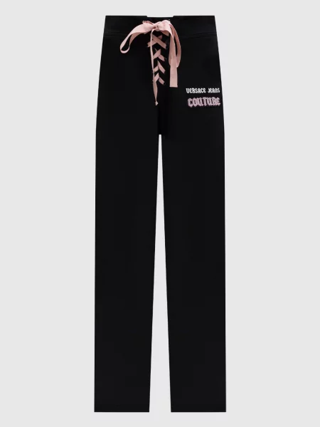 Спортивні штани з логотипом зі шнурівкою Versace Jeans Couture чорні