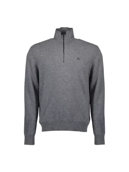 Sweter Burberry z kaszmiru z wysokim kołnierzem szary