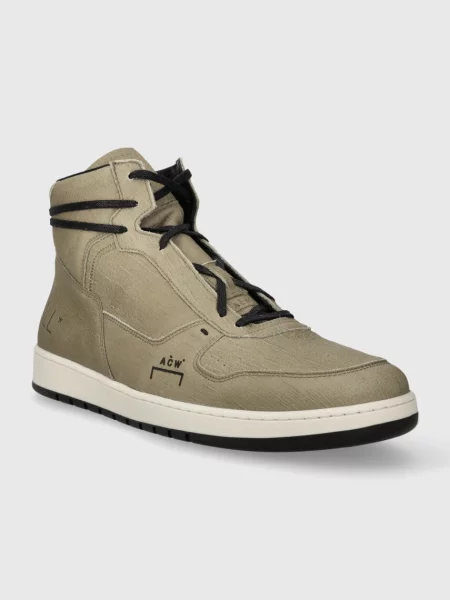 A-COLD-WALL* sneakersy zamszowe LUOL HI TOP zielony