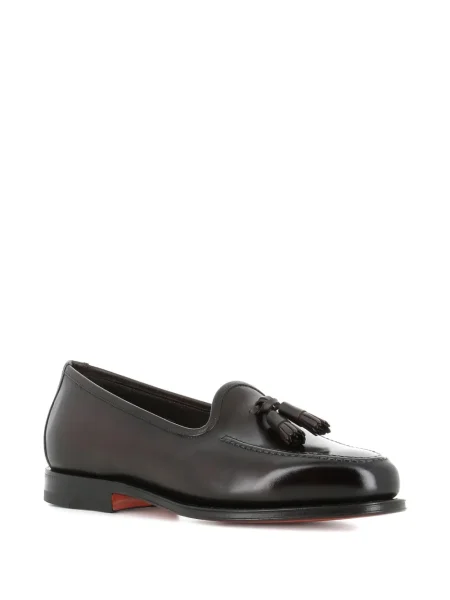 Pantofi loafer Santoni din piele maro