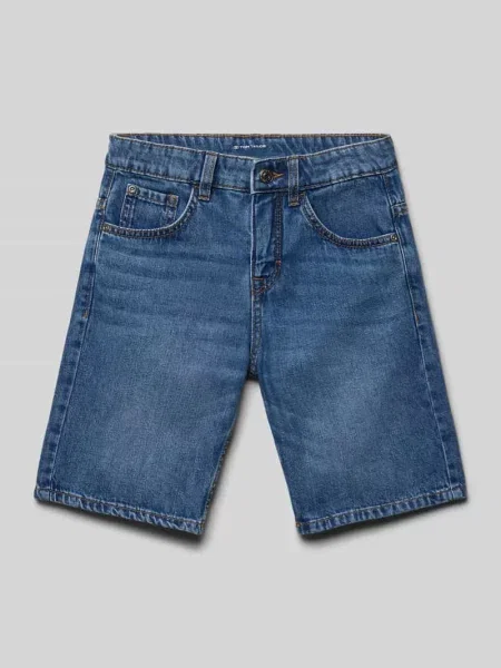 Szorty jeansowe o kroju regular fit z czystej bawełny Tom Tailor niebieskie