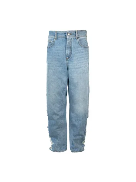 Szerokie jeansy Gcds z dziurami niebieskie