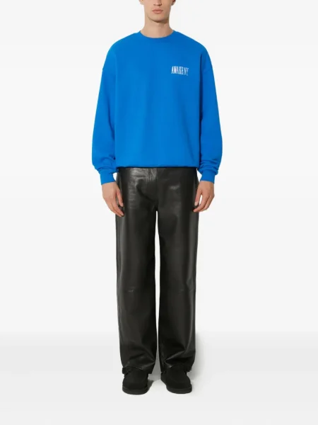 Hanorac crewneck Awake Ny cu broderie albastru