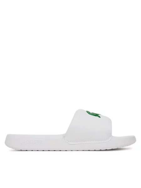 Klapki Lacoste Serve Slide zielone 42 białe
