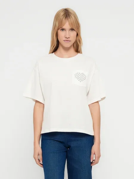 ONLY Tricou ONLTERZA argintiu alb