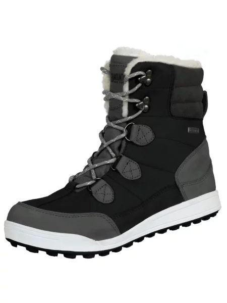 Wodoodporne buty zimowe futro wełna jagnięca czarne