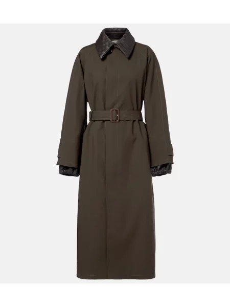 Trencz Bottega Veneta skórzany zielony