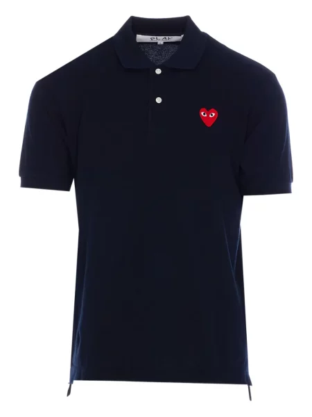 Polo Comme Des Garcons Play cu motiv cu inimi albastru